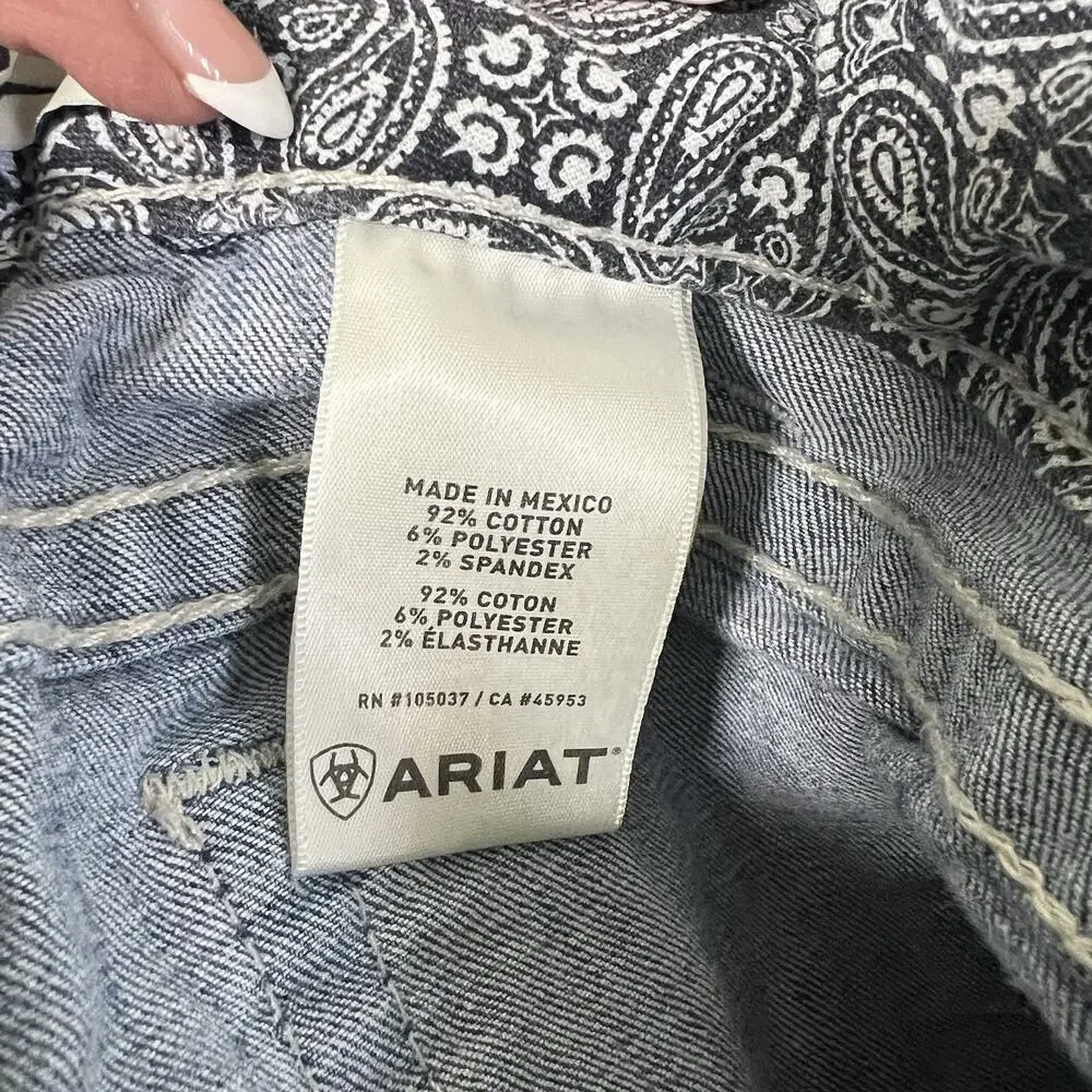 Ariat Real Denim Jeans Womens 28x32 Blue Low Rise Western Cowgirl Rodeo